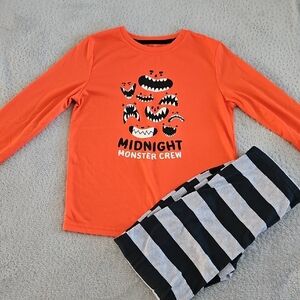 Midnight Monster Crew Orange and Black Kids Pajamas